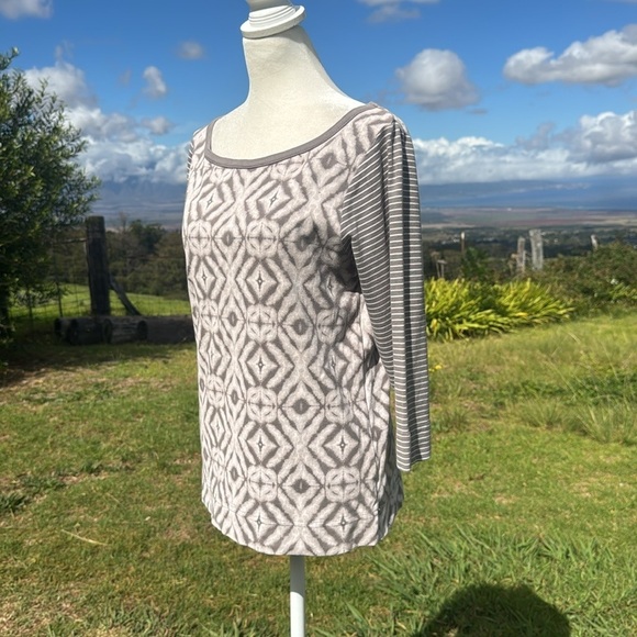 Fresh Produce Gray Printed Boatneck Top Small - Picture 3 of 5